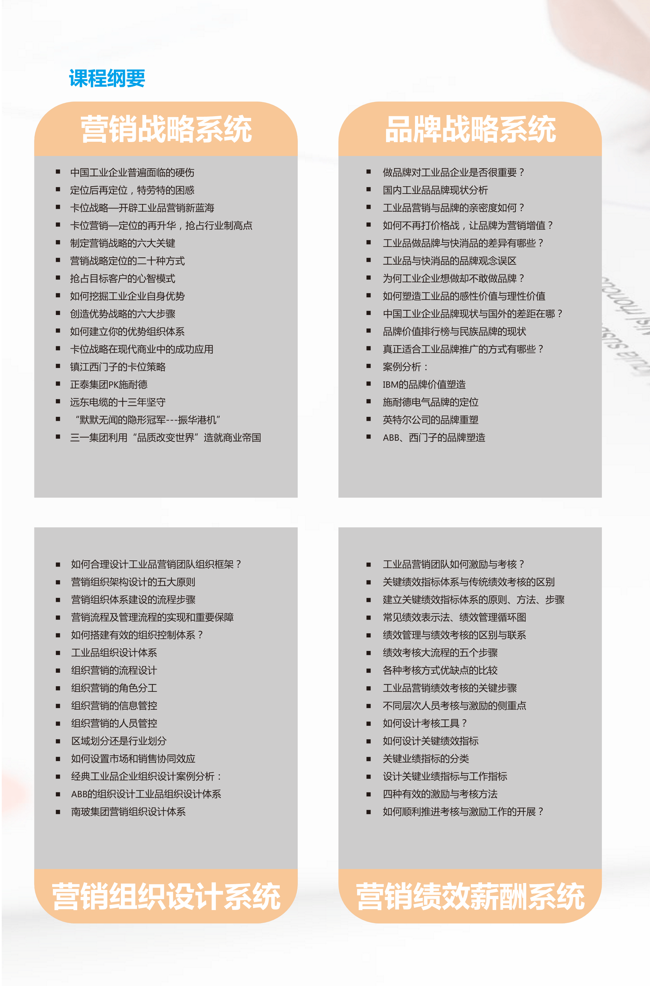 工業(yè)品營銷培訓(xùn)總裁班培訓(xùn)課程綱要 工業(yè)品營銷培訓(xùn)總裁班培訓(xùn)課程綱要